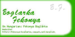 boglarka fekonya business card
