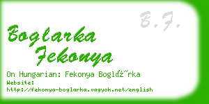 boglarka fekonya business card